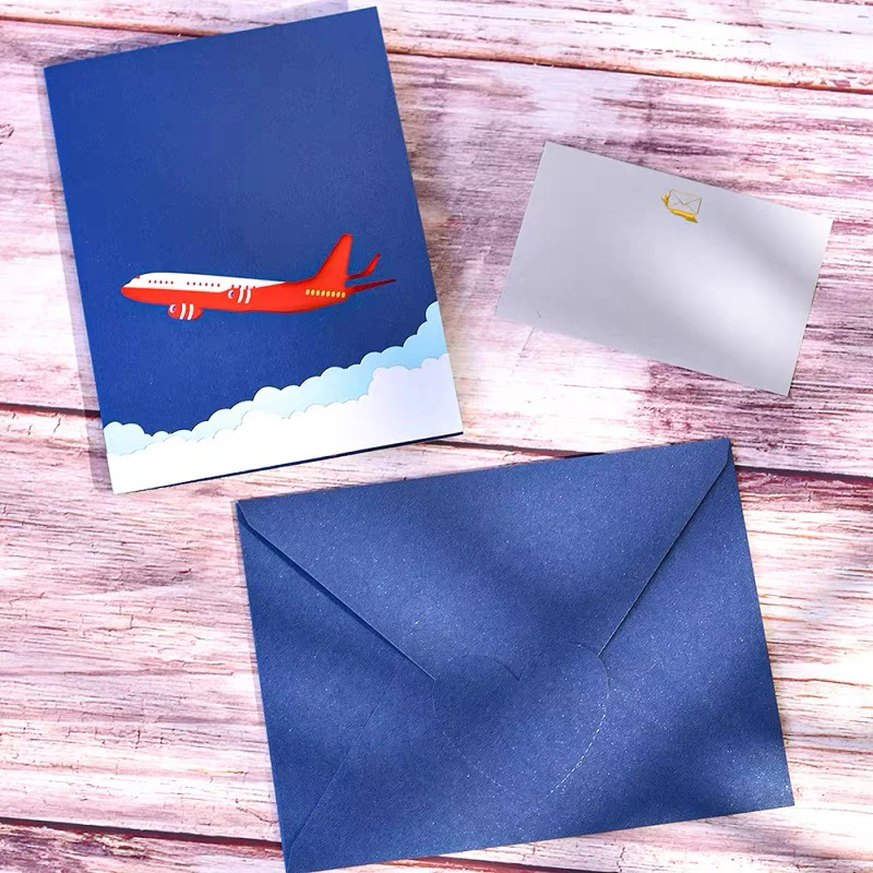 3D Airplane Greeting Card & 1pc Envelope - Image 3