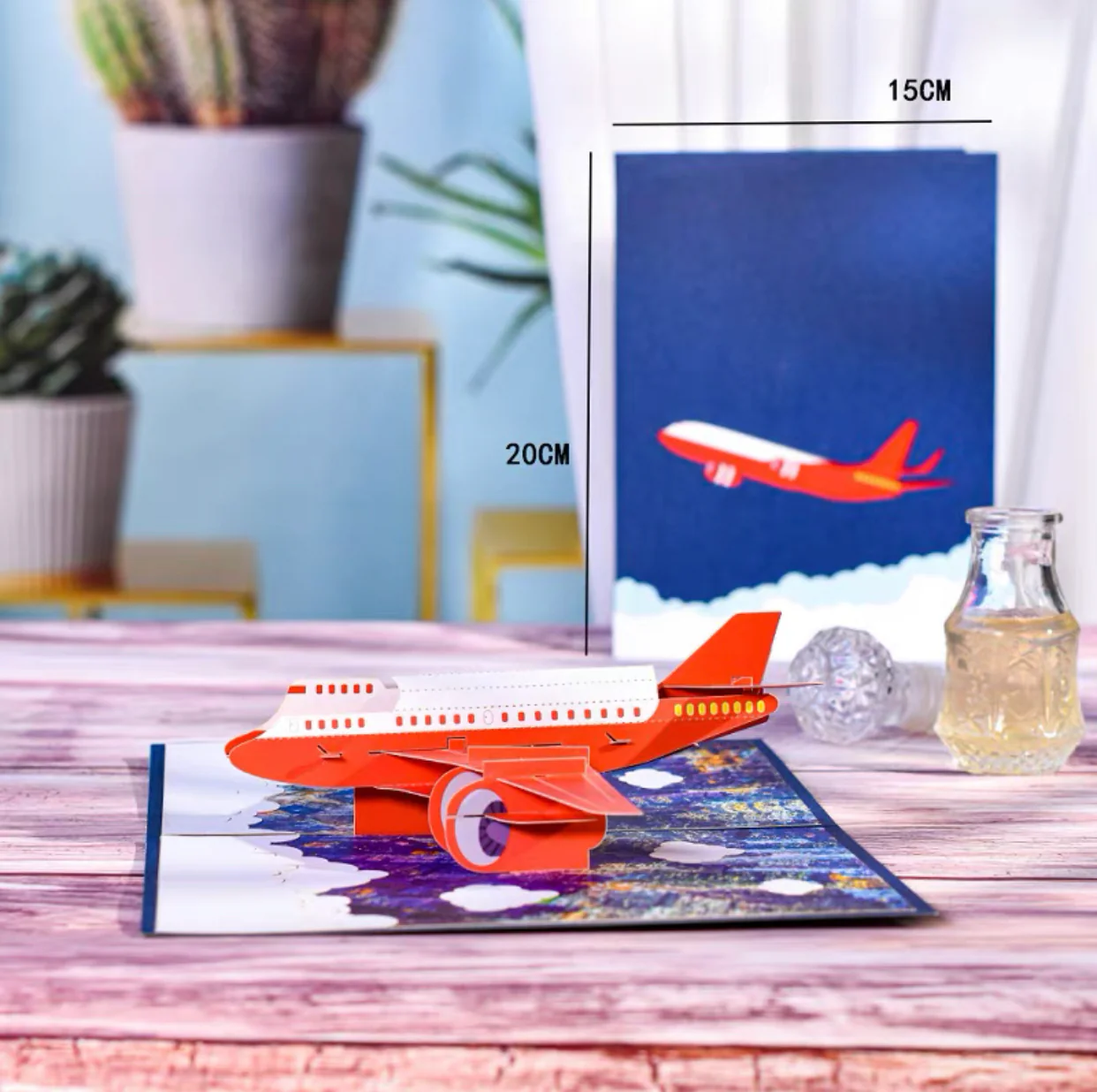 3D Airplane Greeting Card & 1pc Envelope - Image 4