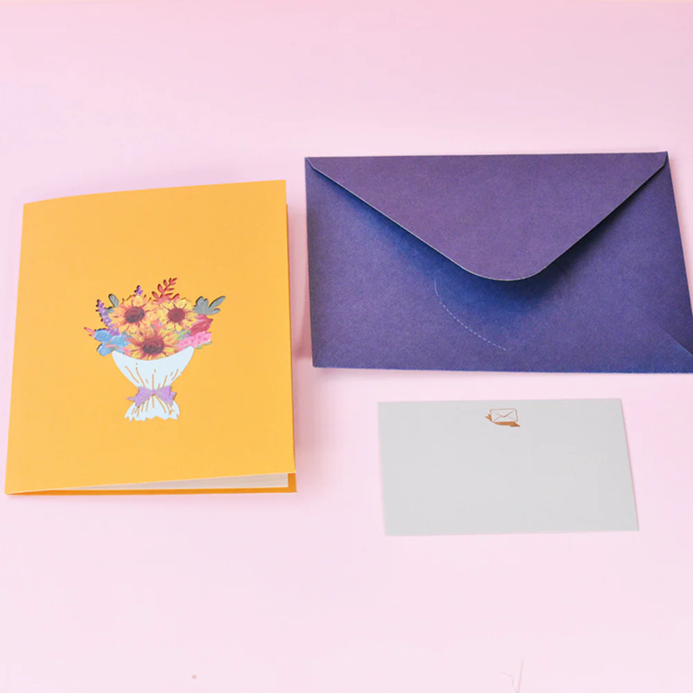 3D Handmade Flower Greeting Card & 1pc Envelope - Image 3