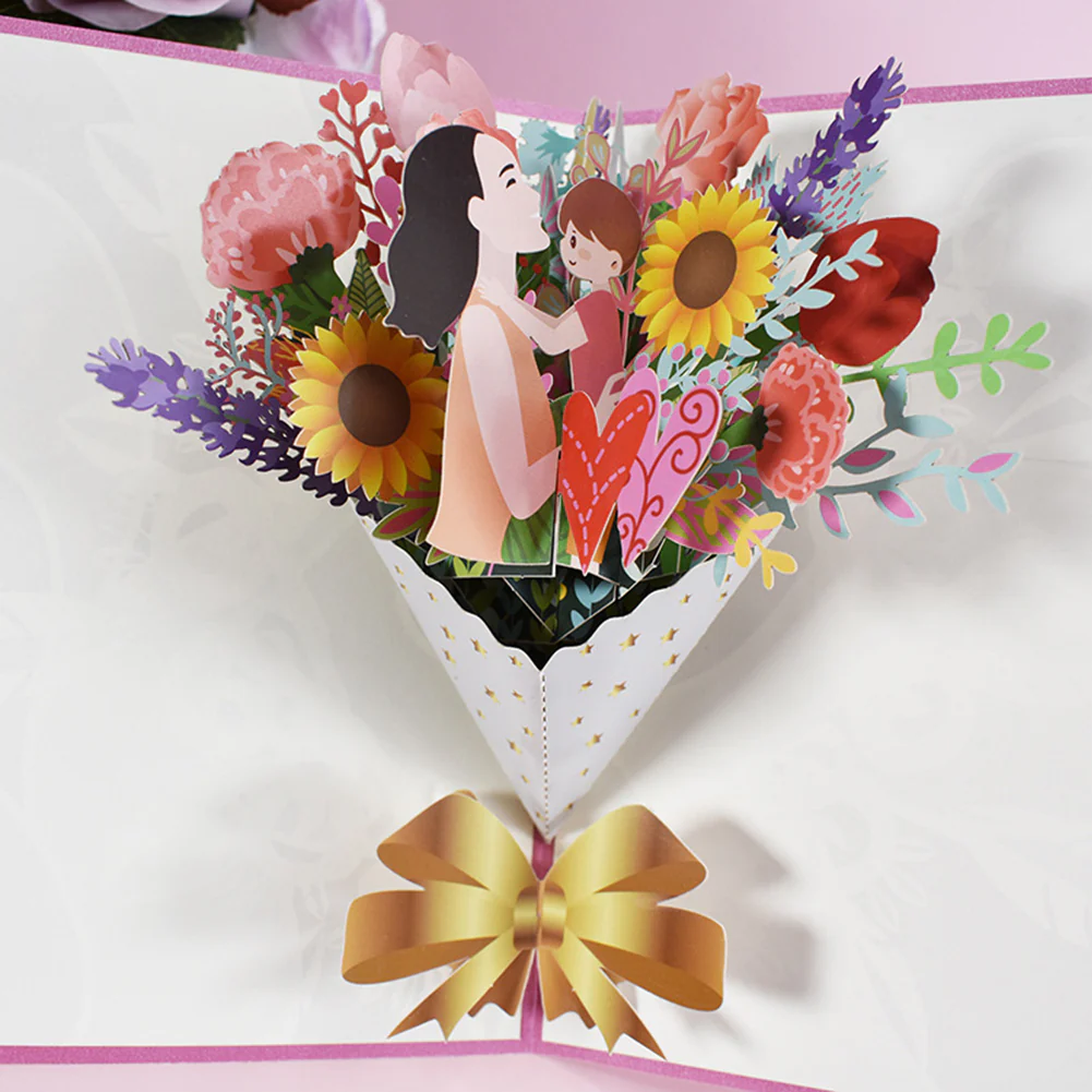 3D Handmade Flower Greeting Card & 1pc Envelope - Image 3