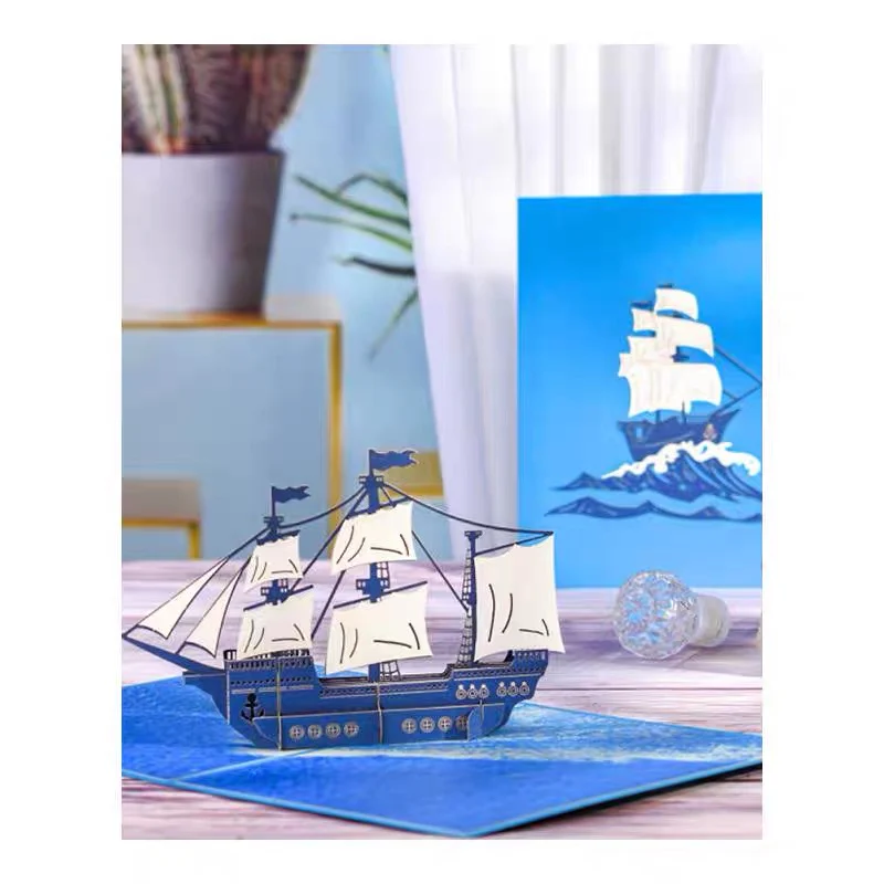 3D Sailboat Greeting Card & 1pc Envelope - Image 2