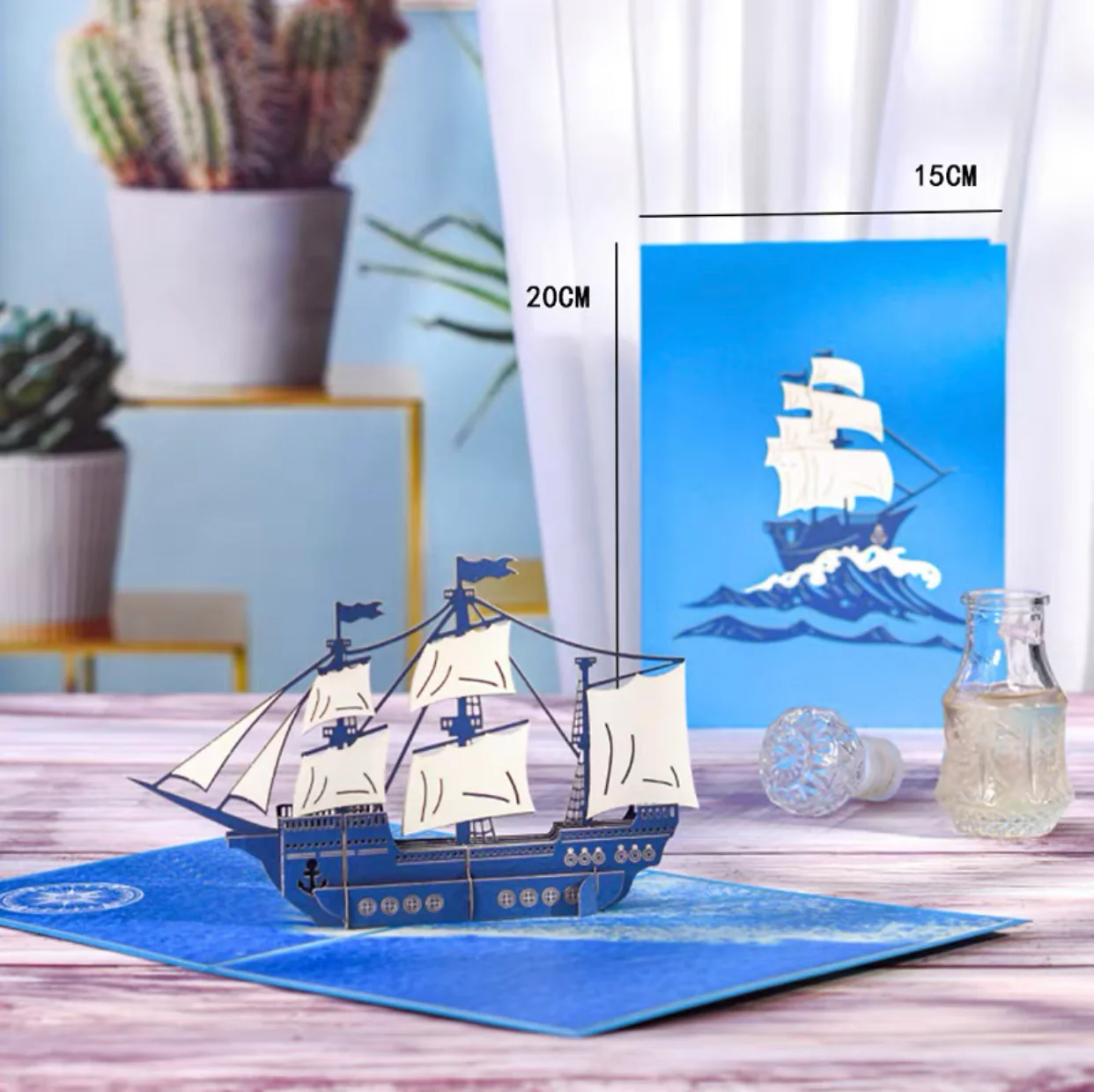 3D Sailboat Greeting Card & 1pc Envelope - Image 3