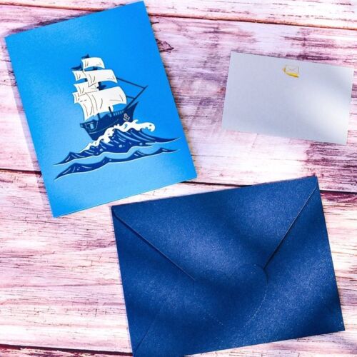 3D Sailboat Greeting Card & 1pc Envelope - Image 4