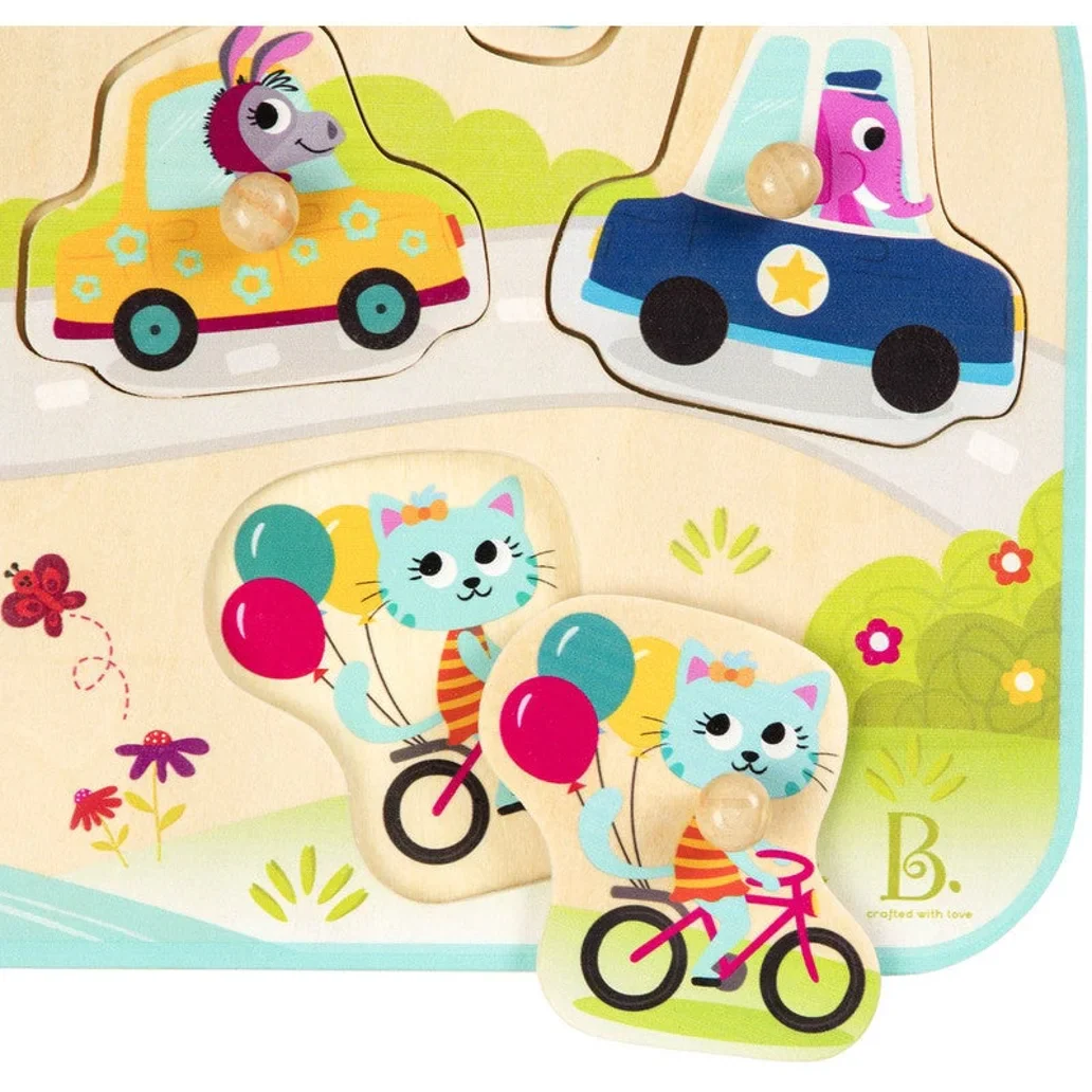 B. Vehicles on the Go Wooden Puzzle (8pc) - Image 2