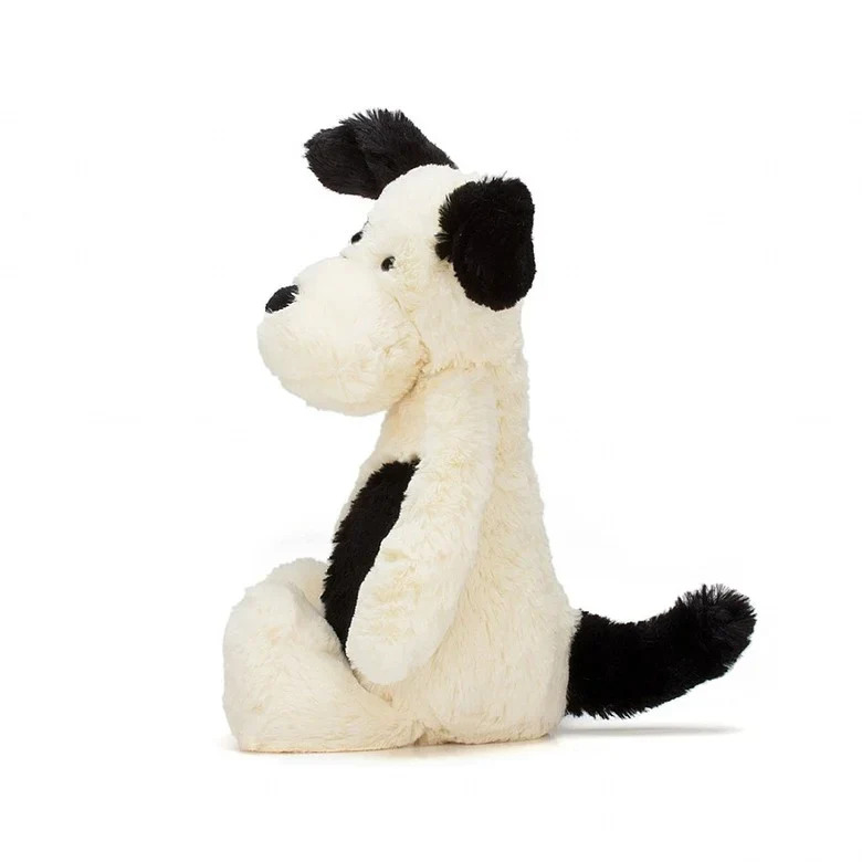 JELLYCAT BASHFUL BLACK & CREAM PUPPY LITTLE (SML) MONOCHROME 18X8X9 CM - Image 2