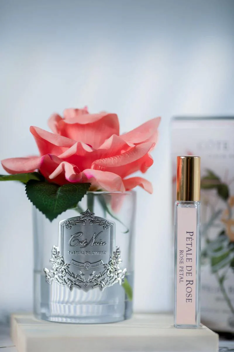 CÔTE NOIRE PERFUMED NATURAL TOUCH SINGLE ROSE - CLEAR - WHITE PEACH - GMR05 - Image 3