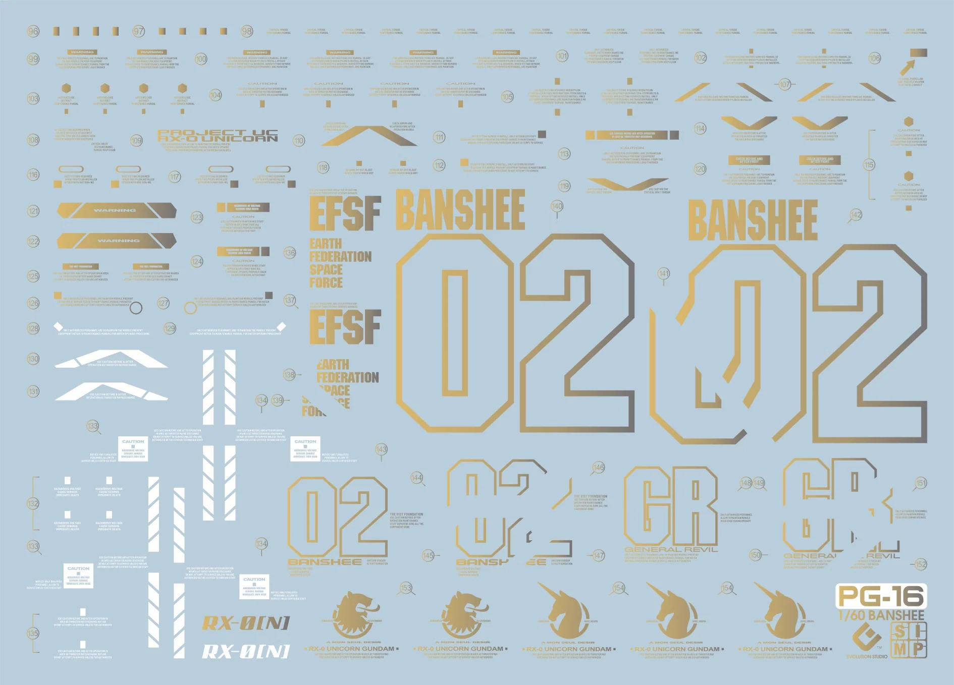 GUNDAM DECAL 16 PG 1/60 RX 0[N] UNICORN GUNDAM 02 BANSHEE NORN - Image 3
