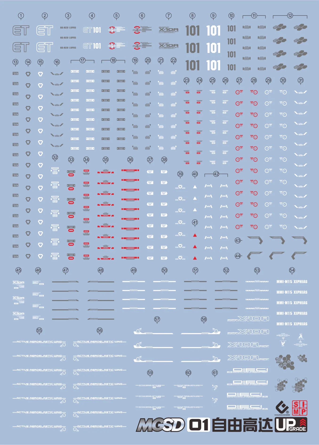 GUNDAM DECAL 01 MASTER GRADE SD (MGSD) FREEDOM GUNDAM - Image 2