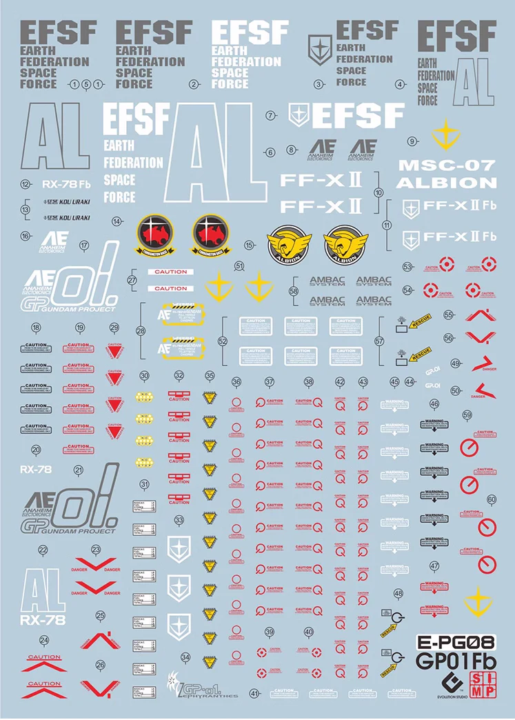 GUNDAM DECAL 08 PG 1/60 GP01Fb Gundam - Image 2