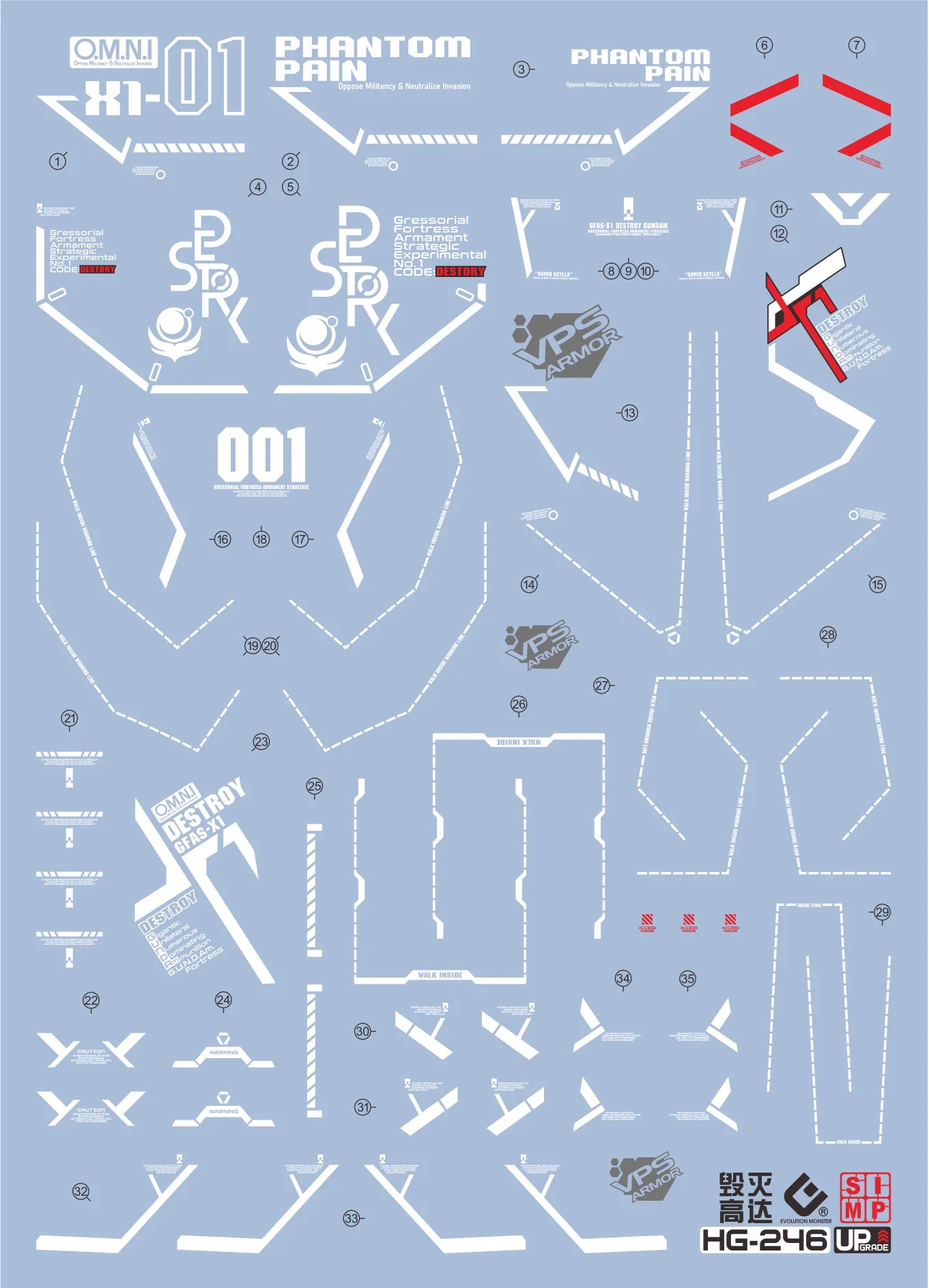 GUNDAM DECAL 246 HG 1/144 Destroy Gundam - Image 2
