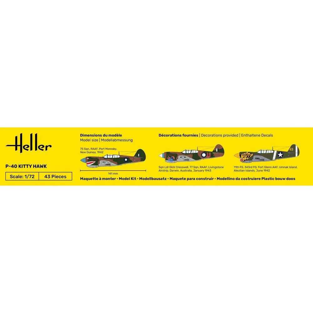 Heller - 1/72 P-40E KITTY HAWK WITH RAAF DECALS - Image 6