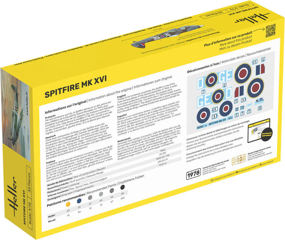 Heller - 1/72 SUPERMARINE SPITFIRE MK.XVI - Image 2