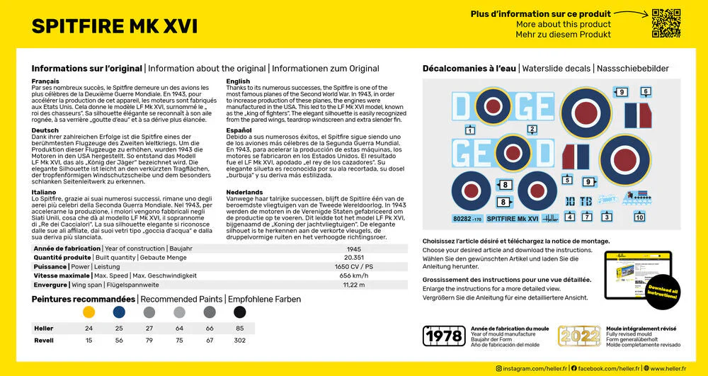 Heller - 1/72 SUPERMARINE SPITFIRE MK.XVI - Image 4