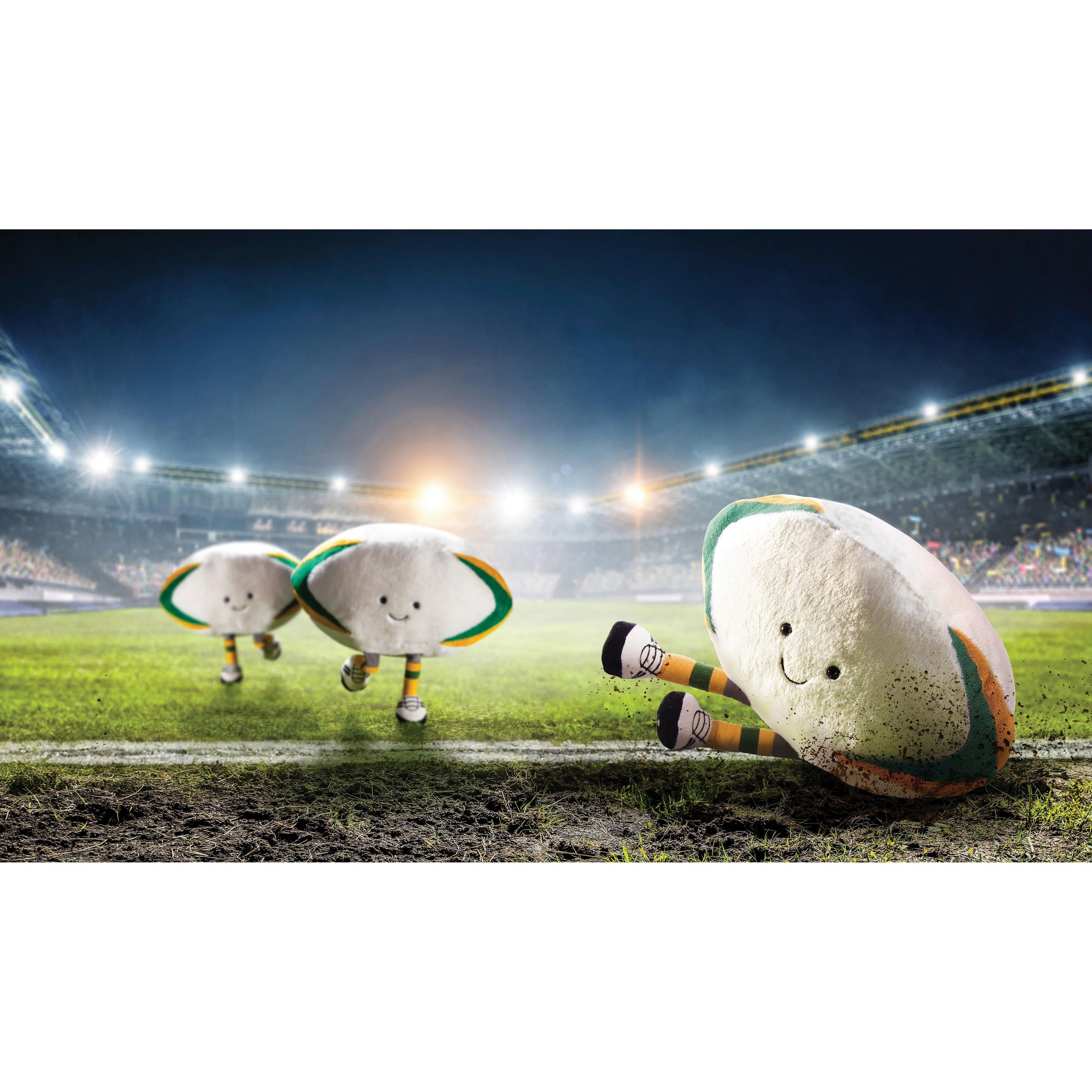 JELLYCAT AMUSEABLES SPORTS AUSTRALIAN RUGBY BALL MULTI-COLOUR 36X58X27 CM - Image 4