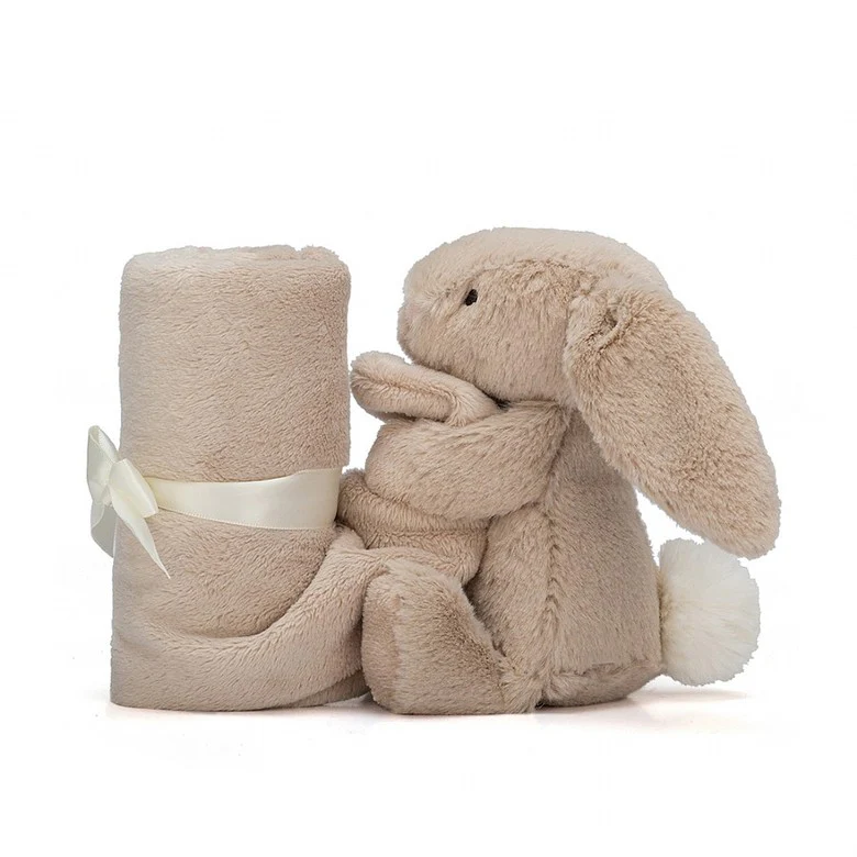 JELLYCAT BASHFUL BEIGE BUNNY SOOTHER BROWN 34X34X15 CM - Image 3