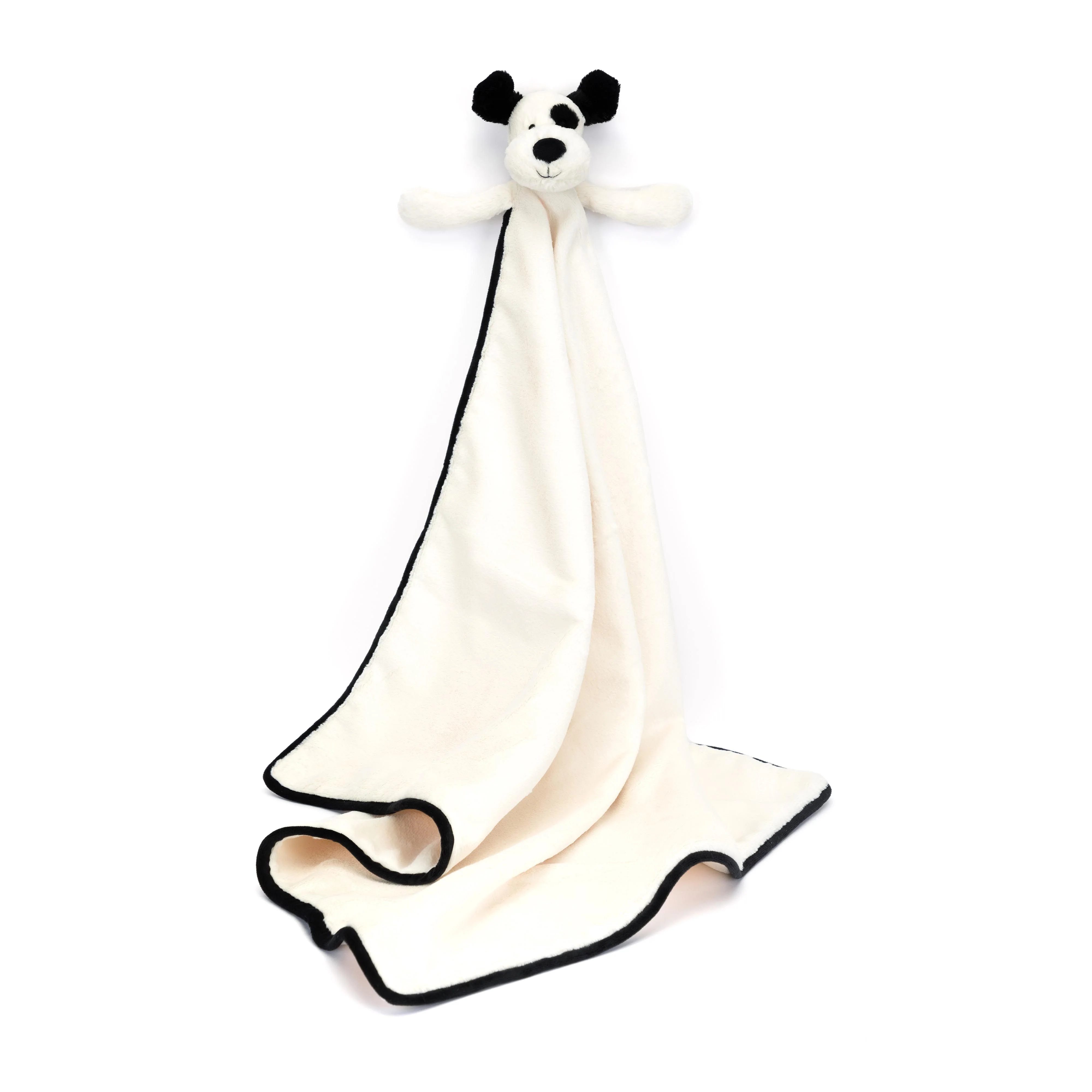 JELLYCAT BASHFUL BLACK & CREAM PUPPY BLANKIE 9X70X56CM - Image 4