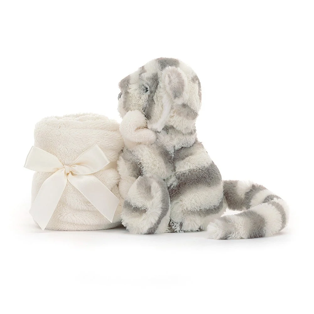JELLYCAT BASHFUL SNOW TIGER SOOTHER GREY & WHITE 13X34X34 CM - Image 4