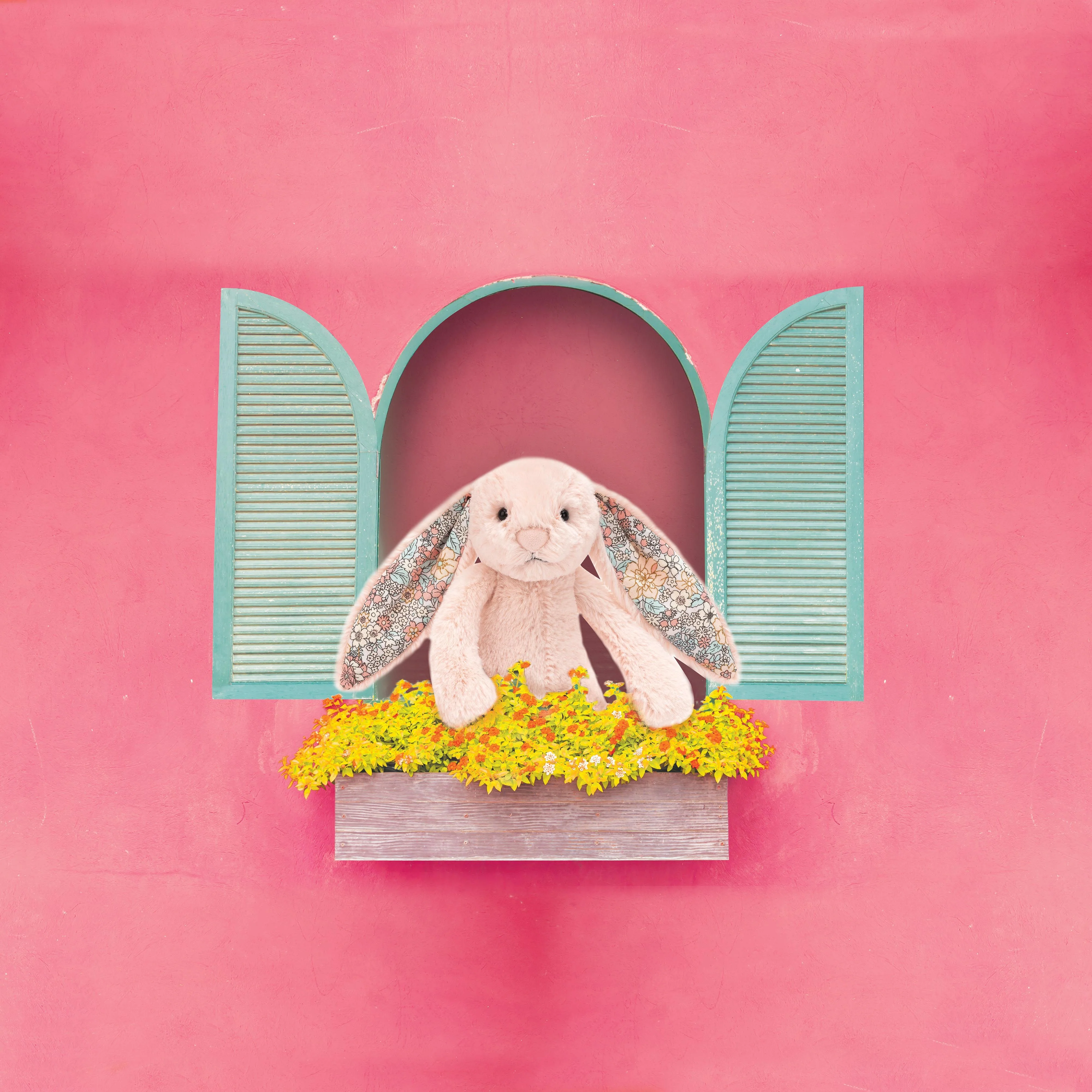JELLYCAT BLOSSOM BASHFUL BLUSH BUNNY LITTLE (SML) PINK 8X9X18CM - Image 2