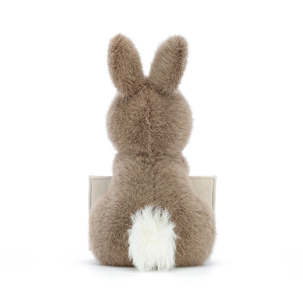 JELLYCAT MESSENGER BUNNY BROWN 12X12X11CM - Image 3