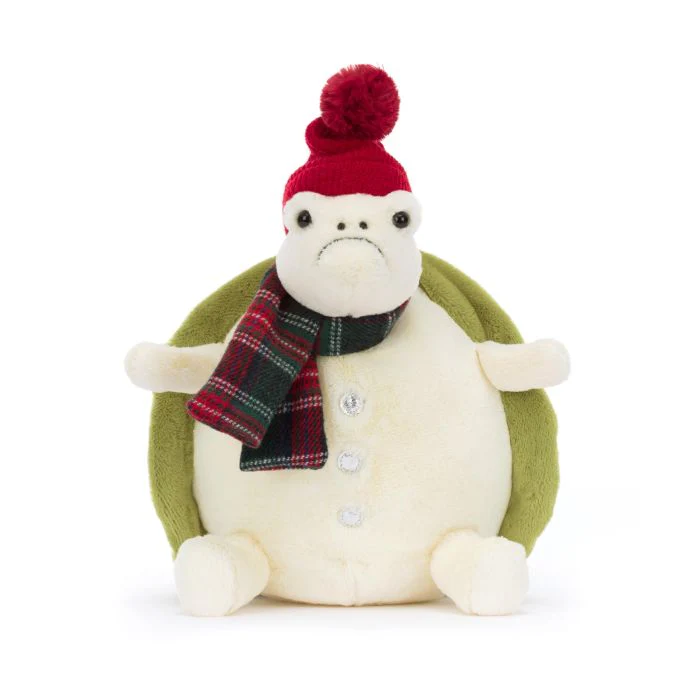JELLYCAT SNOWMAN TIMMY TURTLE CREAM & GREEN 21X23X22 CM - Image 2