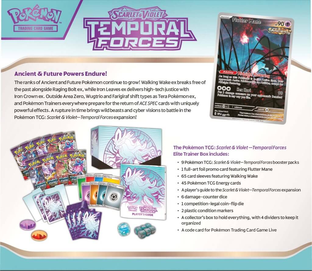 Pokemon TCG: Scarlet & Violet 5 Temporal Forces Elite Trainer Box - Image 6