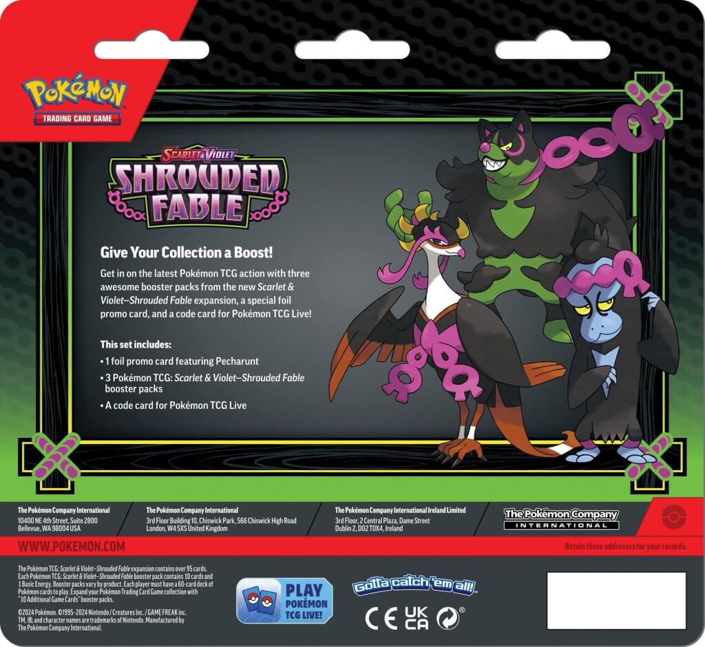 Pokemon TCG: Scarlet & Violet 6.5 Shrouded Fable 3 Pack Blister - Image 2