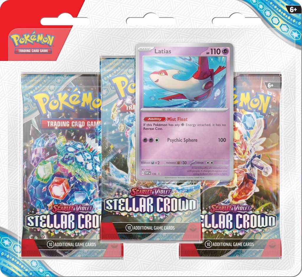 Pokemon TCG: Scarlet & Violet 7 Stellar Crown Three Booster Blister - Image 2