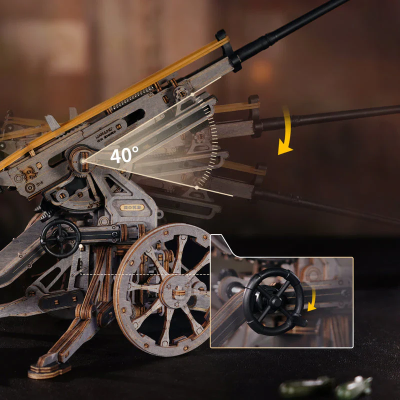 Robotime ROKR Anti-aircraft Gun Wooden 3D Puzzle LQM01 - Image 4