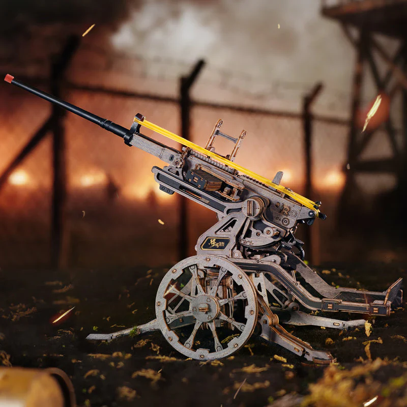 Robotime ROKR Anti-aircraft Gun Wooden 3D Puzzle LQM01 - Image 5