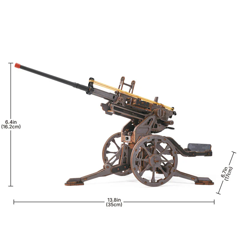 Robotime ROKR Anti-aircraft Gun Wooden 3D Puzzle LQM01 - Image 7