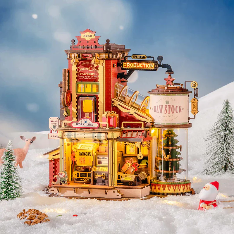 Robotime ROKR Christmas Dream Gift Factory Wooden Music Box EAB01 - Image 3