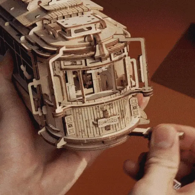 Robotime ROKR Classic City Tram 3D Wooden Puzzle LK801 - Image 2