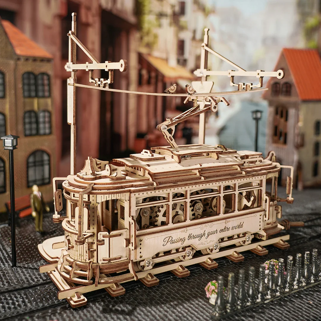 Robotime ROKR Classic City Tram 3D Wooden Puzzle LK801 - Image 3