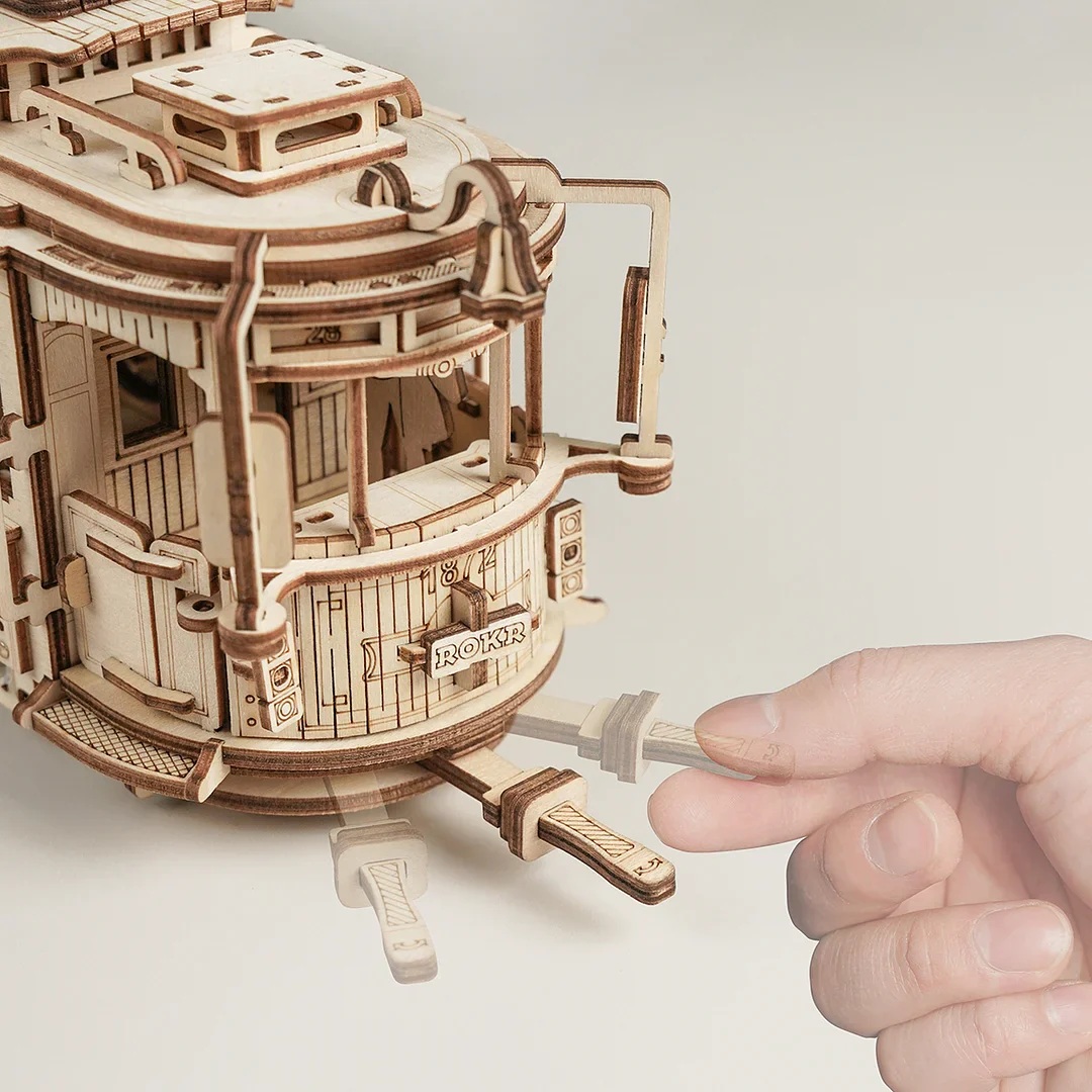 Robotime ROKR Classic City Tram 3D Wooden Puzzle LK801 - Image 5