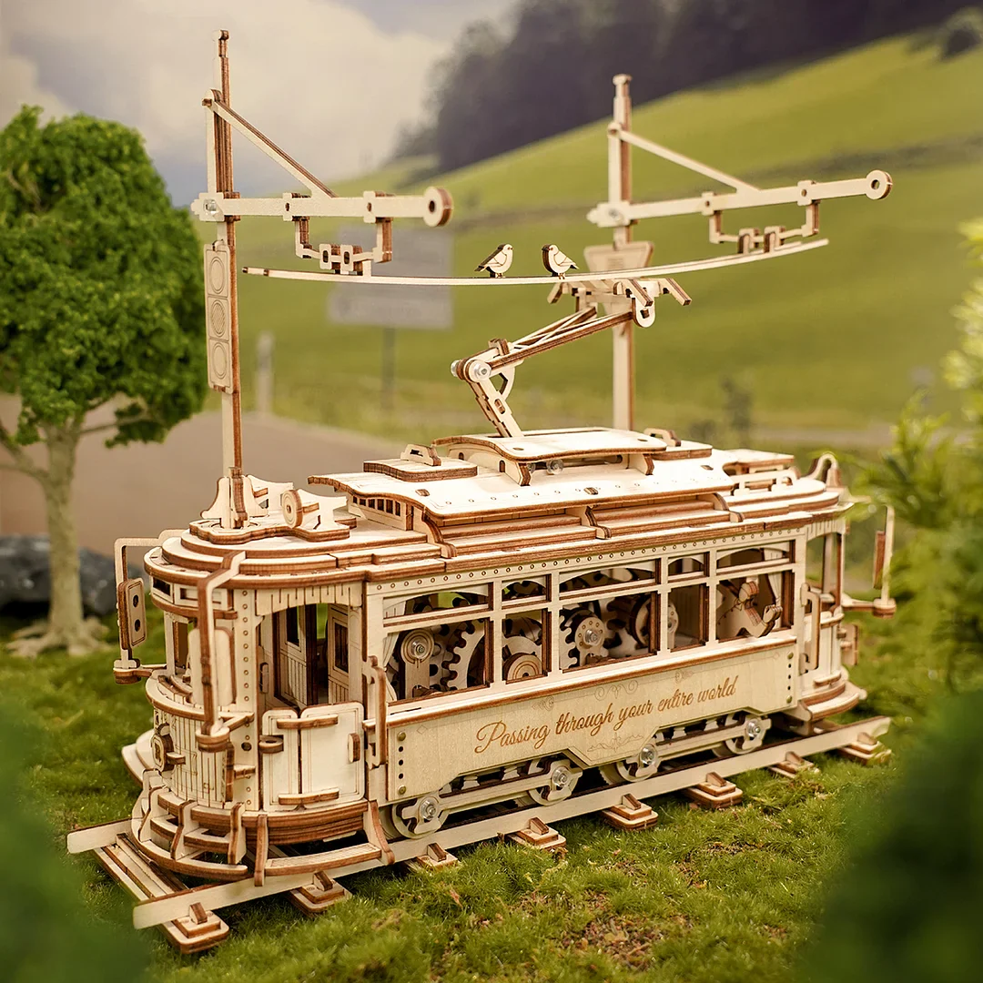 Robotime ROKR Classic City Tram 3D Wooden Puzzle LK801 - Image 6