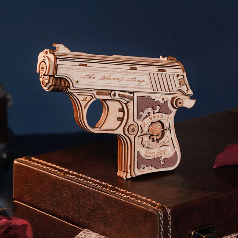 Robotime ROKR Mini Gun Toy Wooden 3D Puzzle LQ502 - Image 3