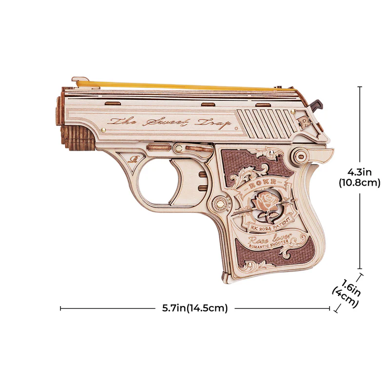 Robotime ROKR Mini Gun Toy Wooden 3D Puzzle LQ502 - Image 6