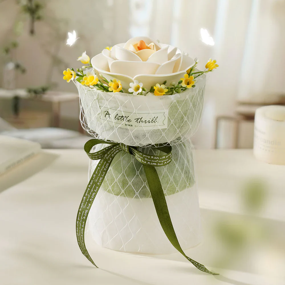 Robotime ROKR White Camellia DIY 3D Puzzle Model AF011 - Image 3
