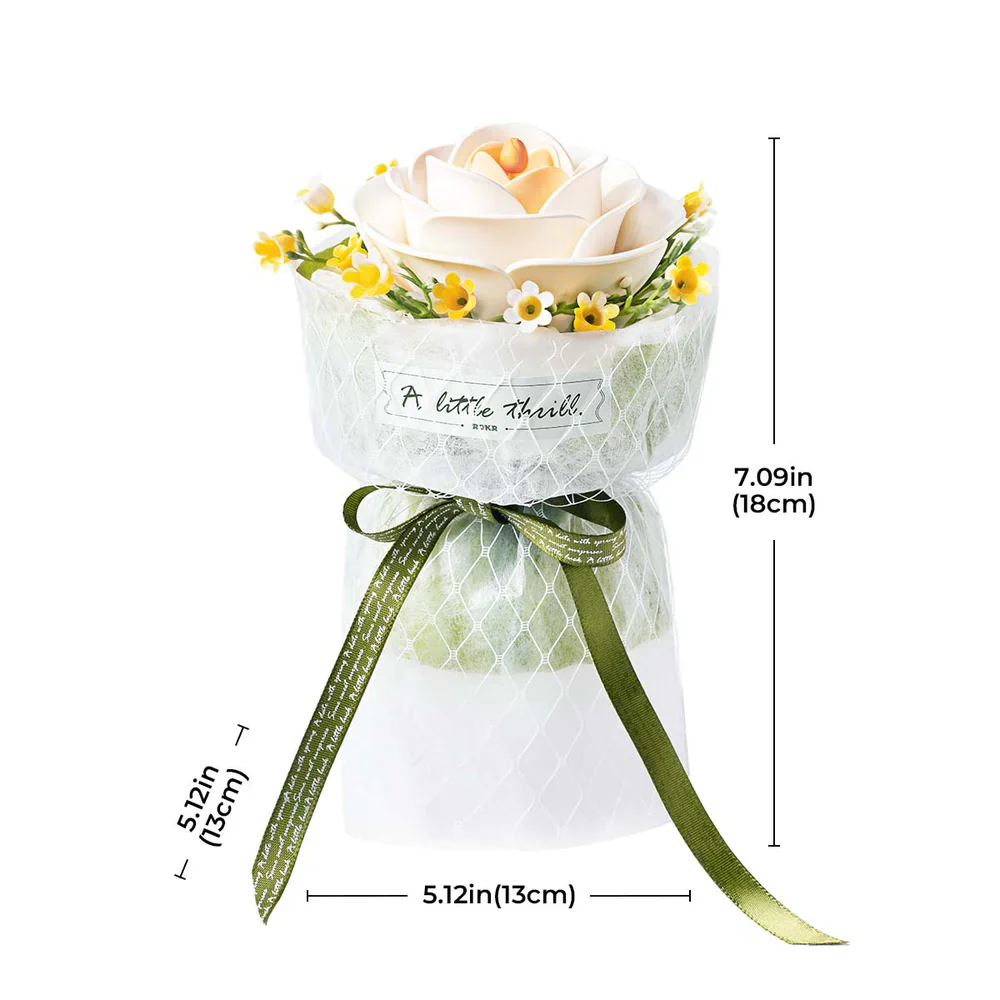 Robotime ROKR White Camellia DIY 3D Puzzle Model AF011 - Image 7