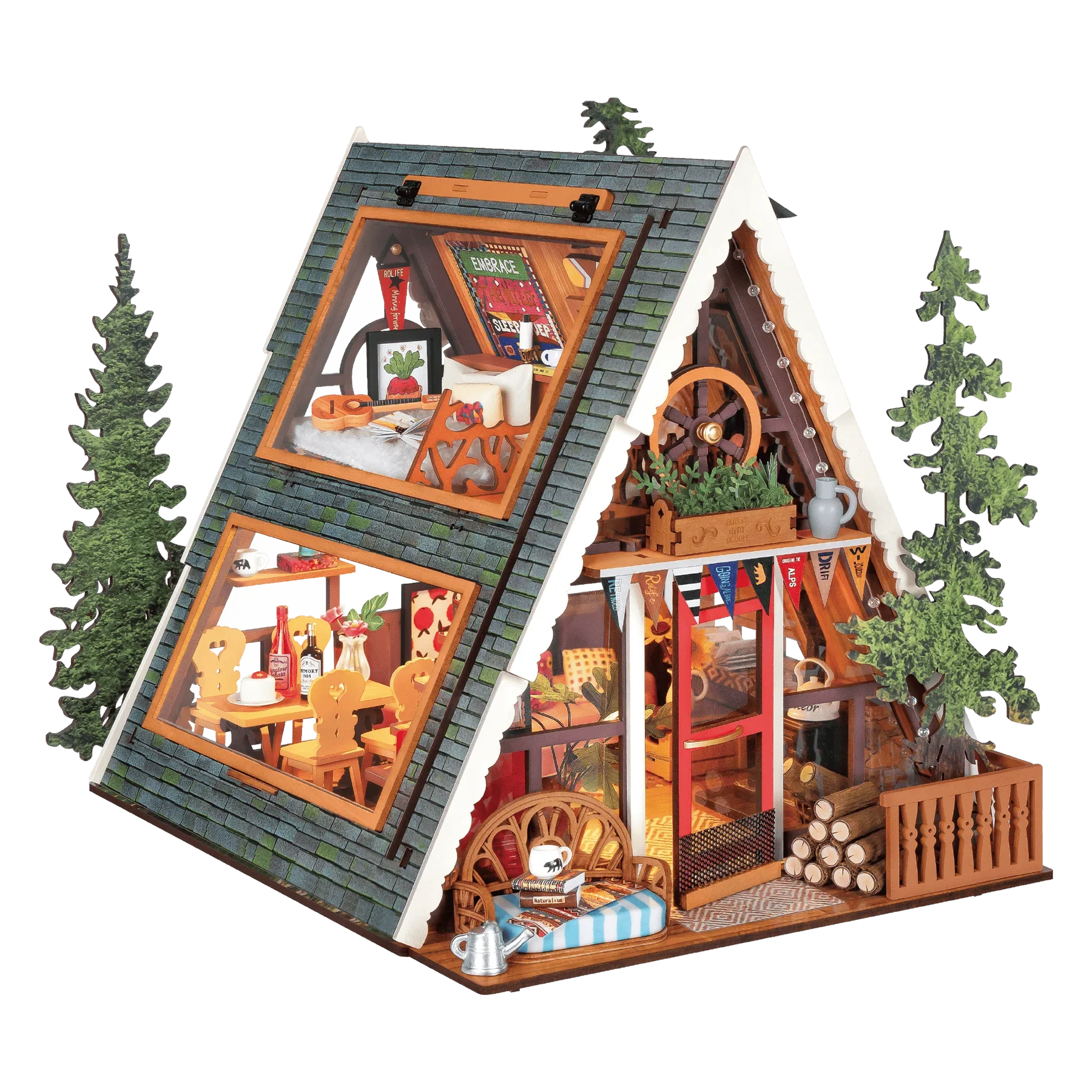 Robotime  Rolife A-Frame Cabin DIY Miniature House DG181
