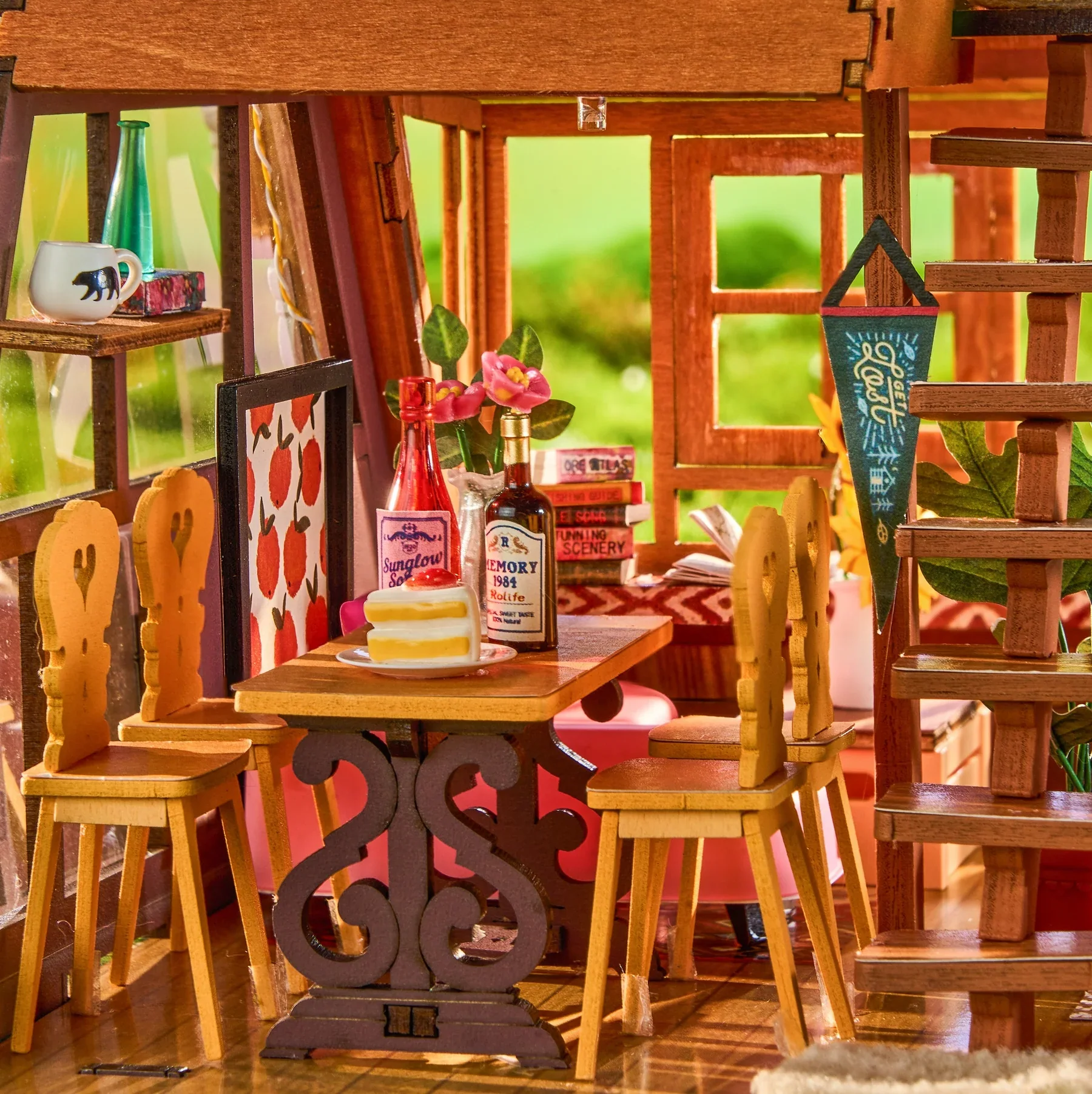 Robotime  Rolife A-Frame Cabin DIY Miniature House DG181 - Image 4
