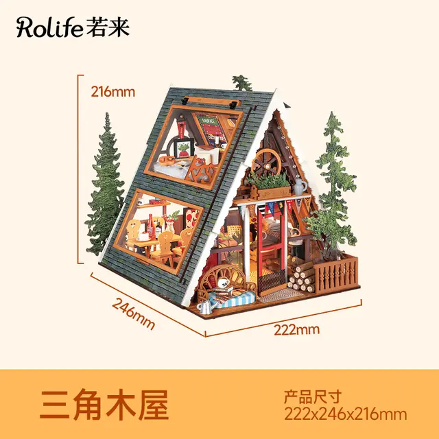 Robotime  Rolife A-Frame Cabin DIY Miniature House DG181 - Image 9