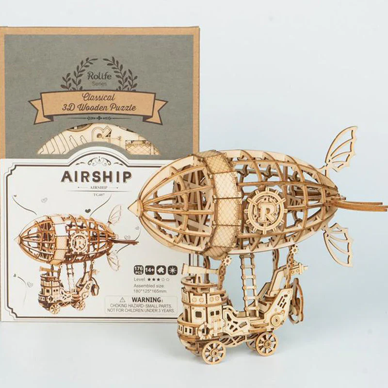 Robotime Rolife Airship Model 3D Wooden Puzzle TG407 - Image 5