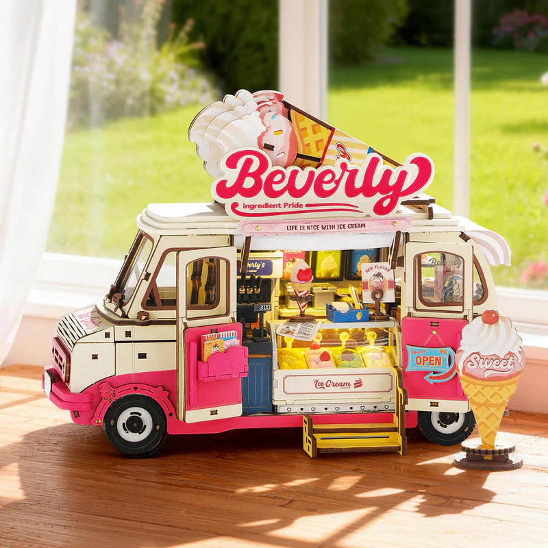 Robotime Rolife Beverly's Ice Cream Truck 3D Wooden Puzzle TGS06 (Pre-Order) - Image 2