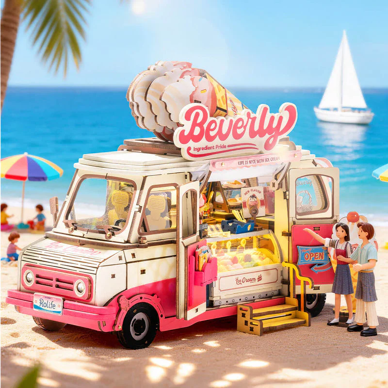 Robotime Rolife Beverly's Ice Cream Truck 3D Wooden Puzzle TGS06 (Pre-Order) - Image 3