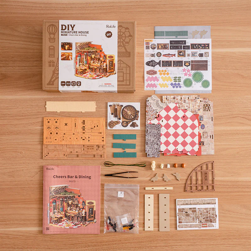 Robotime Rolife Cheers Bar & Dining DIY Miniature House DG173 (Back Order) - Image 6