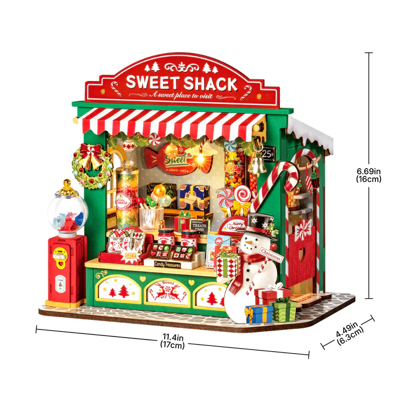 Robotime Rolife Christmas Candy Stand DIY Miniature House DS043 - Image 7