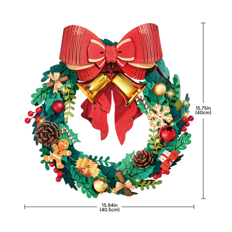 Robotime Rolife Christmas Wreath 3D Wooden Puzzle TGL04 - Image 6