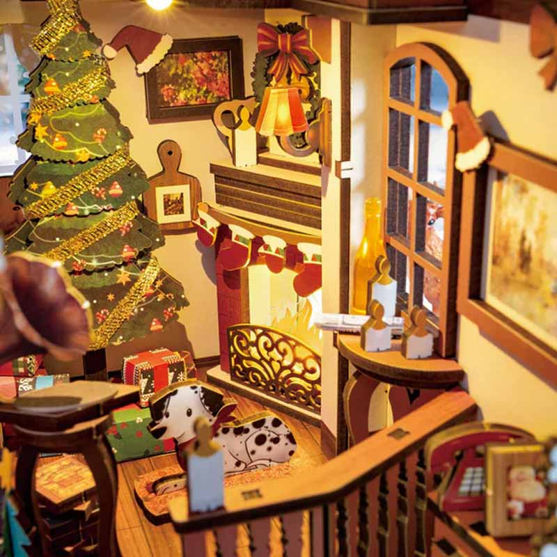 Robotime Rolife DIY Christmas Indoor Scene Book Nook Shelf Insert TGC07 - Image 3