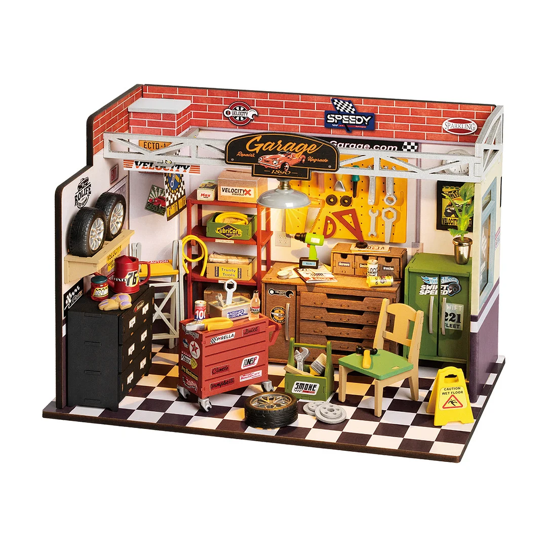Robotime Rolife Garage Workshop DIY Miniature House Kit DG165 (Back Order)